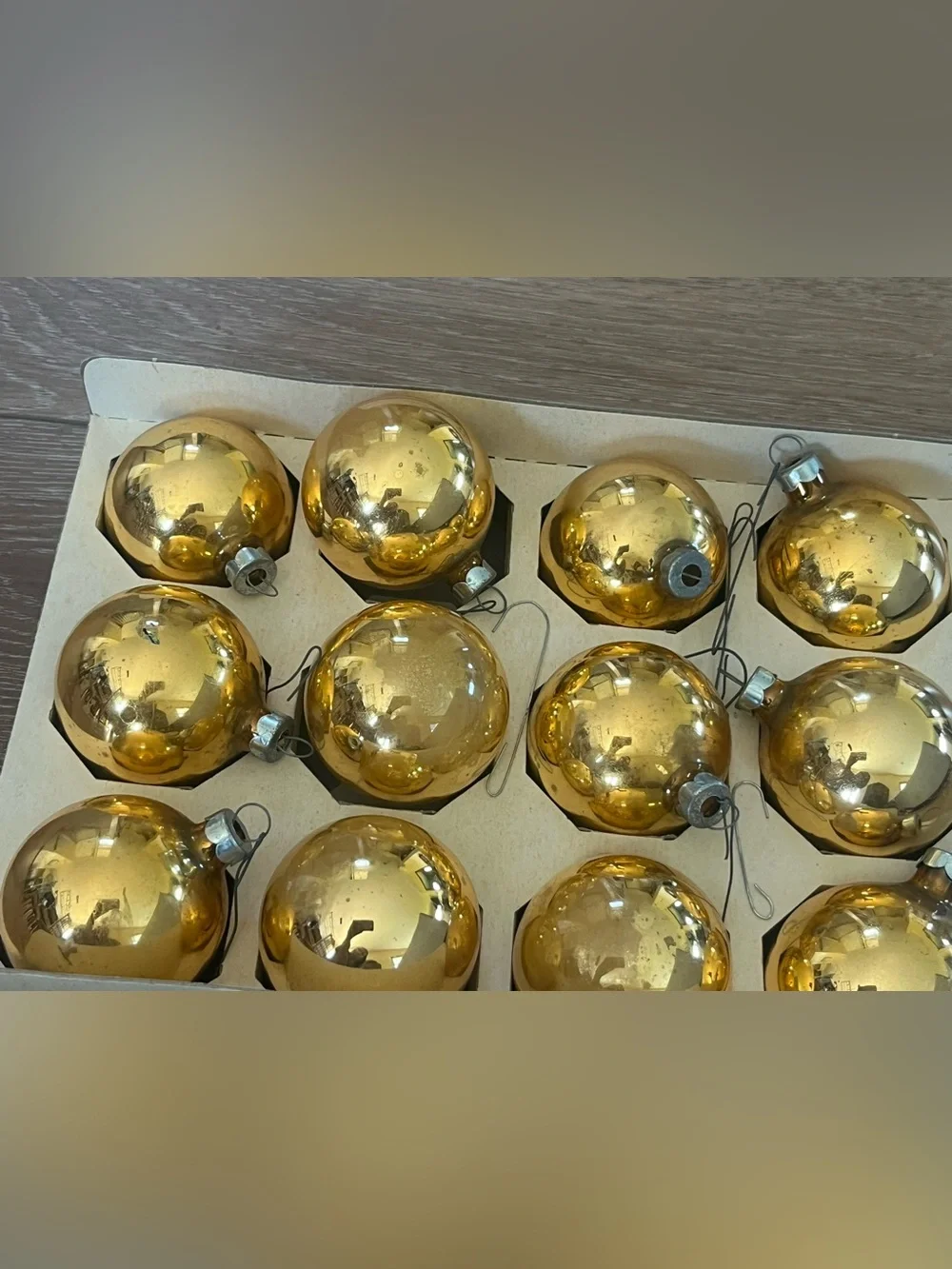 Vintage Christmas by Krebs and Pyramid Gold & Blue Ball Ornaments
